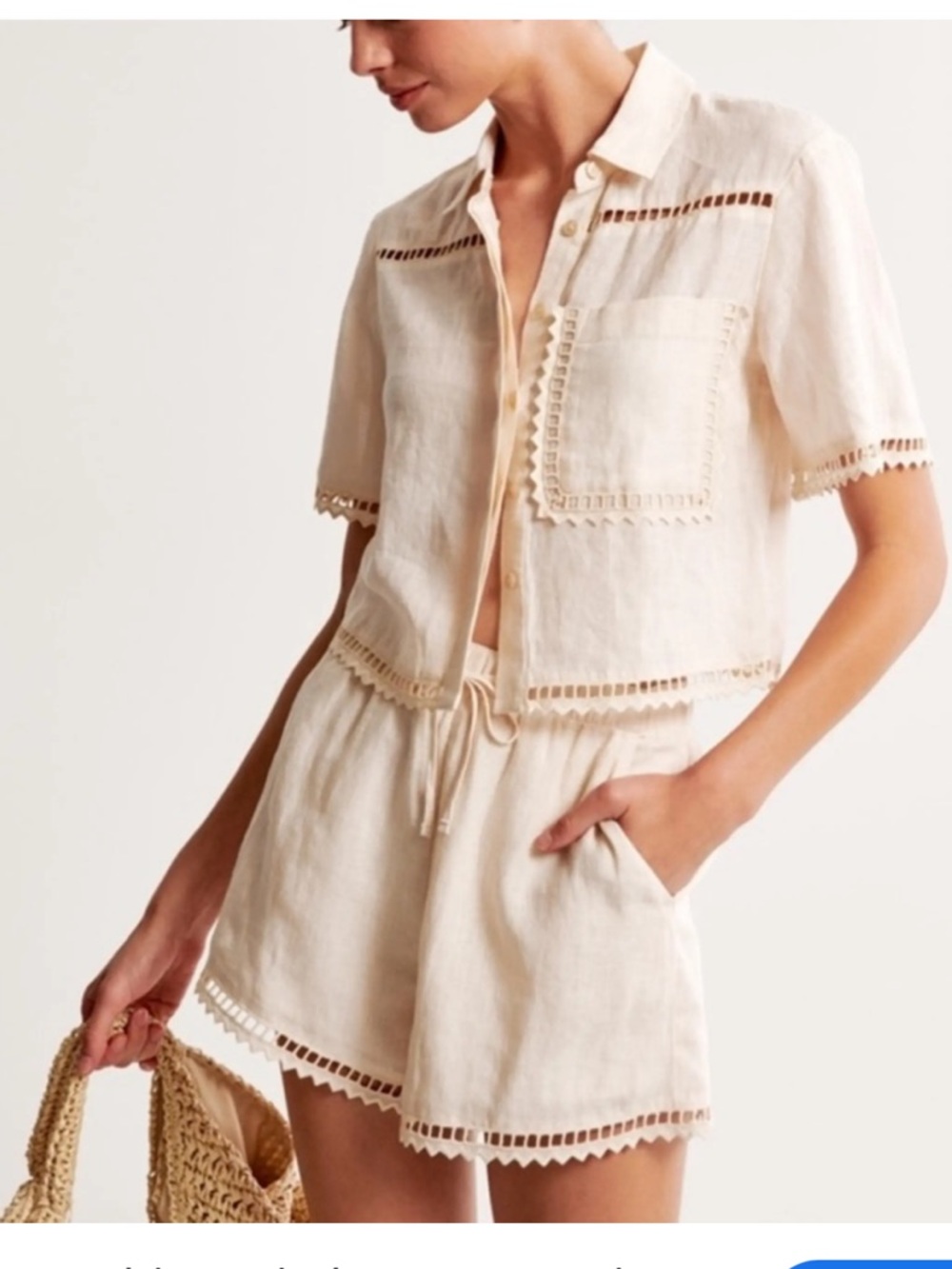 Abercrombie & Fitch Pale Cream Linen Set